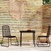 vidaXL Garden Dining Set Black Powder-coated steel, glass, PE rattan