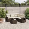 vidaXL Garden Sofa Set Brown, Cream white