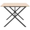 vidaXL Dining Table Natural Pine, Black Solid Pine Wood, Powder-Coated Steel