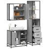 vidaXL Bathroom Furniture Set Grey sonoma Engineered wood, metal Medium