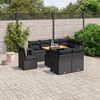 vidaXL Garden Sofa Set Black Poly Rattan Standard Adjustable Feet