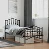 vidaXL Bed Frame Black Powder-Coated Steel Small Single Bed Frame