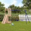 vidaXL Outdoor Playset Brown and Blue Solid Pine Wood, Polypropylene Large