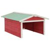 vidaXL Lawn Mower Garage Red and White Solid Firwood, Plywood Medium