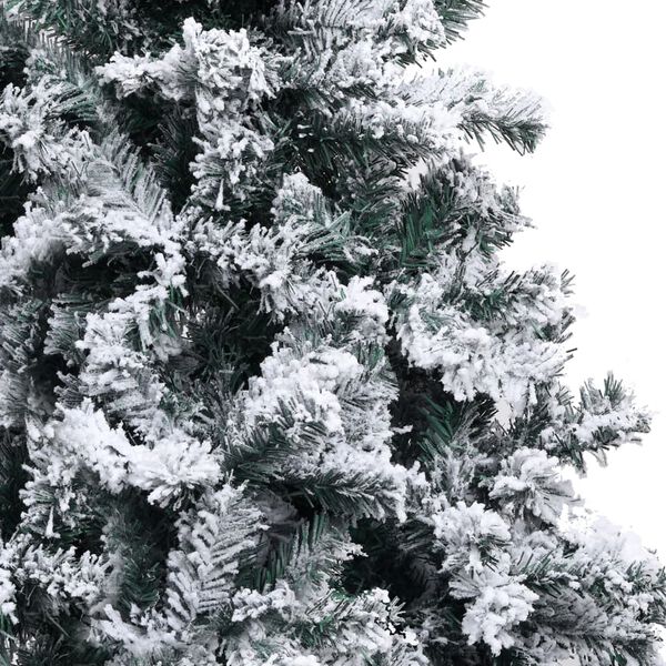 vidaXL Fake Christmas Tree Green with flocked snow PVC, Steel Extra Large