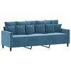 vidaXL Sofa Set Blue Velvet (100% polyester), metal, textilene, plywood