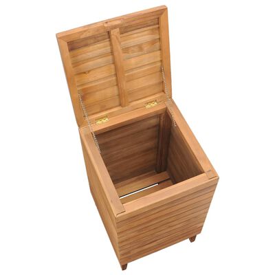 vidaXL Laundry Basket 15.7"x15.7"x27.6" Solid Teak Wood