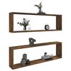 vidaXL Wall Cube Shelves 2 pcs Smoked Oak 39.4x5.9x11.8" Engineered Wood