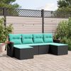 vidaXL Garden Sofa Set Black, Blue
