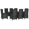 vidaXL Patio Dining Set Black PE rattan Dining table: 78.7 in length