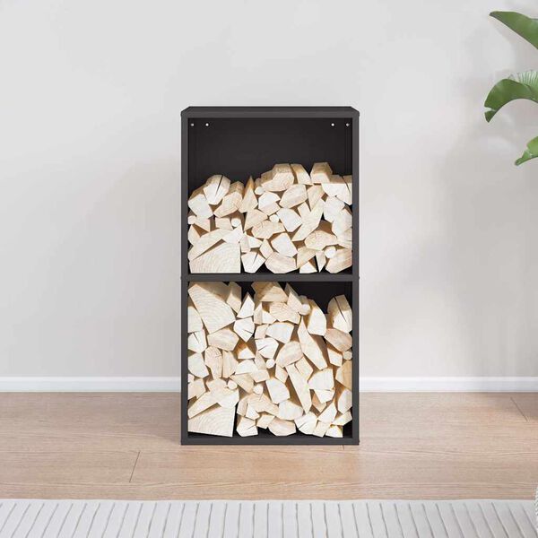 vidaXL Firewood Rack Black 15.7x11.8x29.5" Cold-rolled steel