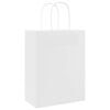vidaXL Paper Bags 250 pcs with Handles White 21x11x28 cm