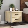 vidaXL Bedside Cabinet Sonoma oak Engineered wood, metal Medium