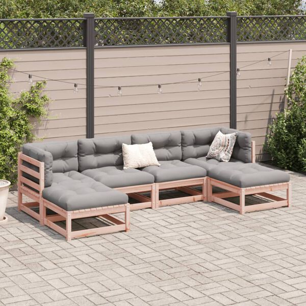 vidaXL Garden Sofa Set Grey Solid Douglas Fir wood, Oxford fabric Modular