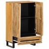vidaXL Highboard Rough Mango, Steel Solid Rough Mango Wood, Steel Tall