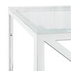 vidaXL Coffee Table Silver Stainless Steel and Tempered Glass Medium