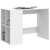 vidaXL Desk White Engineered Wood Medium Desk Rectangular Modern