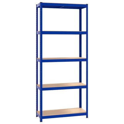 vidaXL 5-Layer Storage Shelf Blue Steel&Engineered Wood