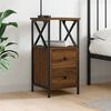 vidaXL Nightstand Brown Oak Engineered Wood Compact Adjustable Feet