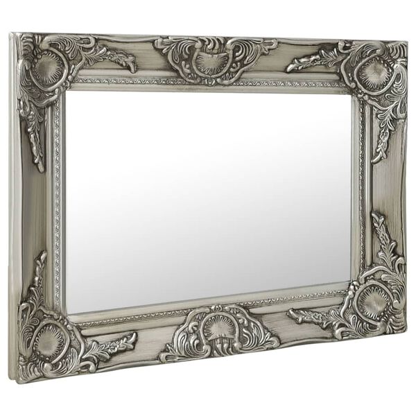 vidaXL Wall Mirror Silver Wood, glass, engineered wood 19.7 x 15.7 in