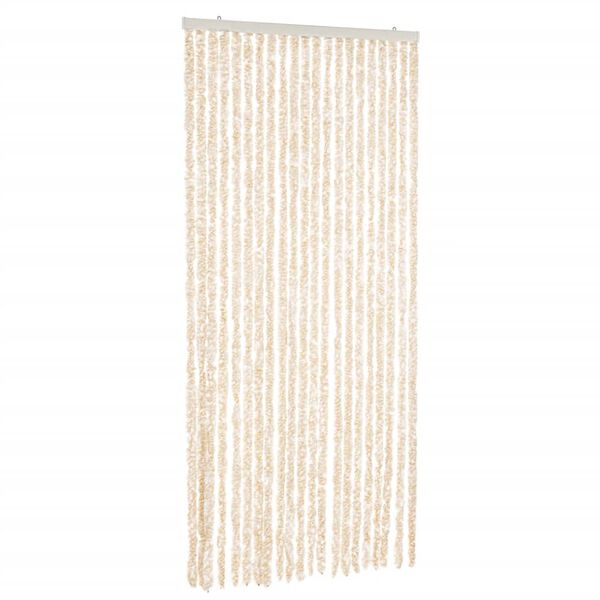vidaXL Fly Curtain Beige and White 35.4x78.7" Chenille