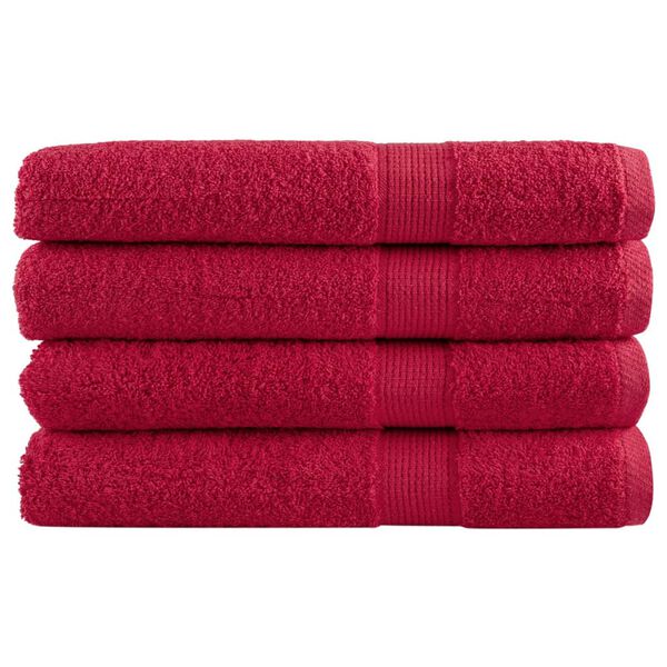 vidaXL Towel Set of 4 Red 100% Cotton XXL Bath Towel Rectangular