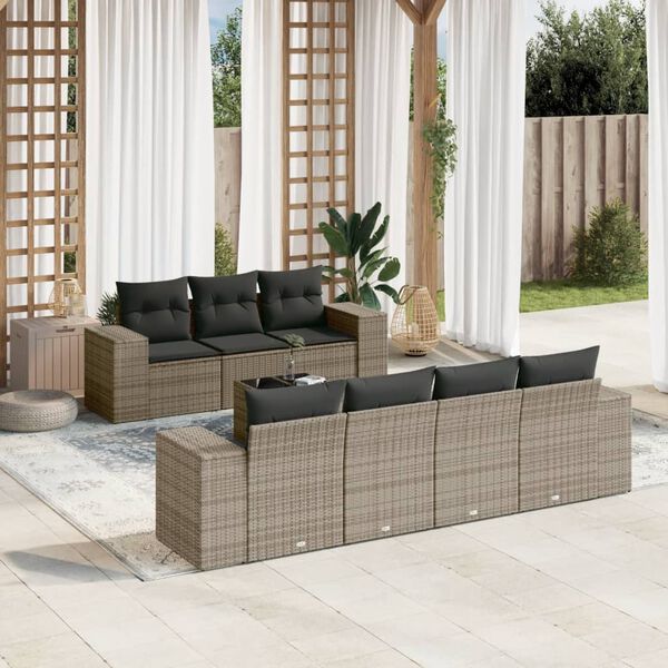 vidaXL Garden Sofa Set Grey