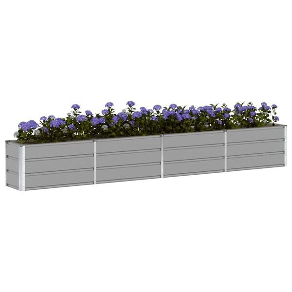 vidaXL Planter Light Grey 125.98 x 15.75 x 17.72 in Steel