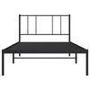 vidaXL Bed Frame Black Powder-coated steel Twin Bed Frame Rectangular