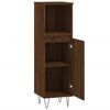 vidaXL Bathroom Cabinet Brown Oak Engineered Wood and Iron Tall