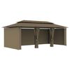 vidaXL Gazebo with Curtains 236.2"x117.3"x106.3" Taupe 0.6 oz/ft²