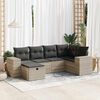 vidaXL Garden Sofa Set Light Grey Poly Rattan Large Removable Covers