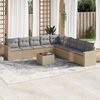 vidaXL Garden Sofa Set Beige PE Rattan Large UV-resistant materials