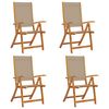 vidaXL Folding Garden Chair Set of 4 Taupe