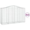 vidaXL Gabion Basket Set of 14 Silver Galvanized Iron