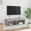 vidaXL TV Stand with LED Lights Gray Sonoma 39.4"x11.8"x11.8"