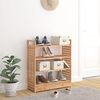 vidaXL Shoe Rack with Drawer 27.6x10.6x31.9" Solid Wood Walnut