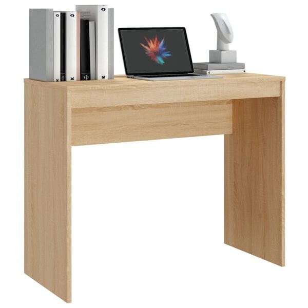 vidaXL Desk Sonoma Oak Engineered Wood Small Minimalist Desk