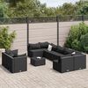 vidaXL Patio Sofa Set Set of 9 Black
