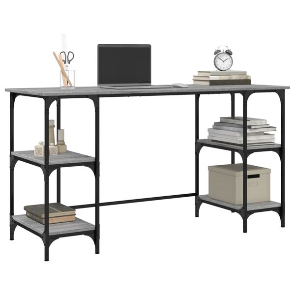 vidaXL Desk Gray Sonoma Engineered Wood 55.1 x 19.7 x 29.5 in