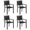 vidaXL 5 Piece Patio Dining Set Poly Rattan Black