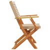vidaXL Folding Patio Chairs 4 pcs Beige Poly Rattan and Solid Wood