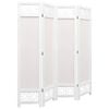 vidaXL 4-Panel Room Divider Cream 55.1"x65" Fabric