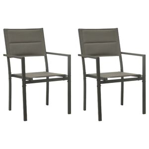 vidaXL Garden Chair Set of 2 Grey and anthracite
