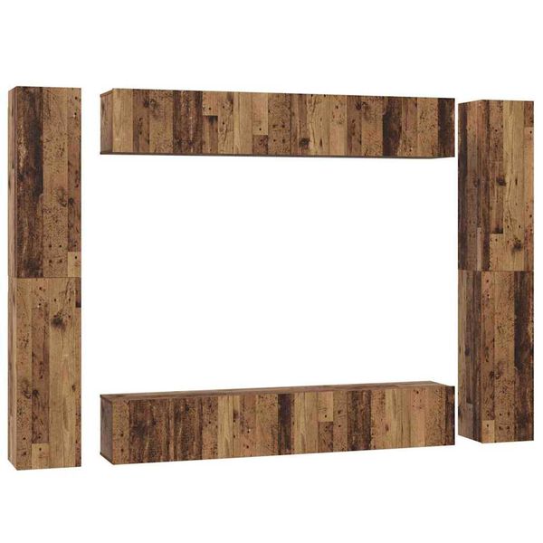 vidaXL TV Cabinet Set Wall-mounted 10 pcs Old wood 30.5 x 30 x 90 cm