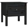 vidaXL Side Table Set of 2 Black Solid Pine Wood Small Side Table