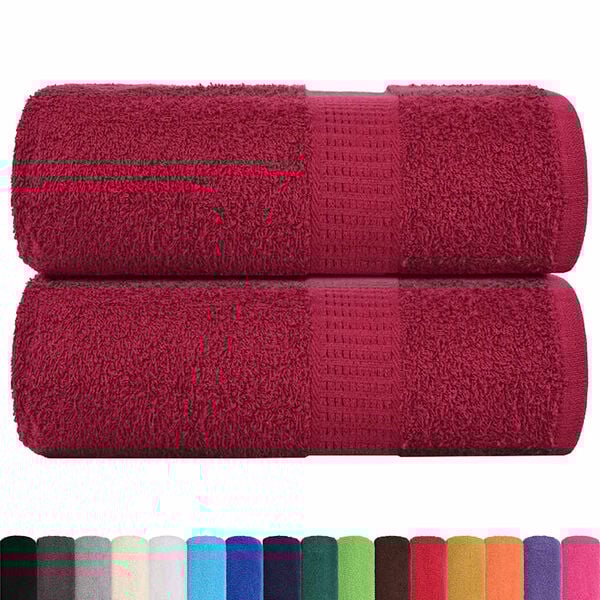 vidaXL Soap Towel Set of 2 Bordeaux 100% Cotton 11.8 x 11.8 in Tough