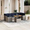 vidaXL 8 Piece Patio Sofa Set with Cushions Gray Poly Rattan
