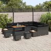 vidaXL Garden Sofa Set with Cushion 13 pcs Black Poly rattan