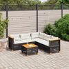 vidaXL Garden Sofa Set Black, Cream white